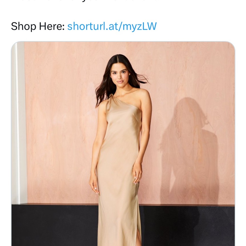 Elegant Tan One-Shoulder Dress